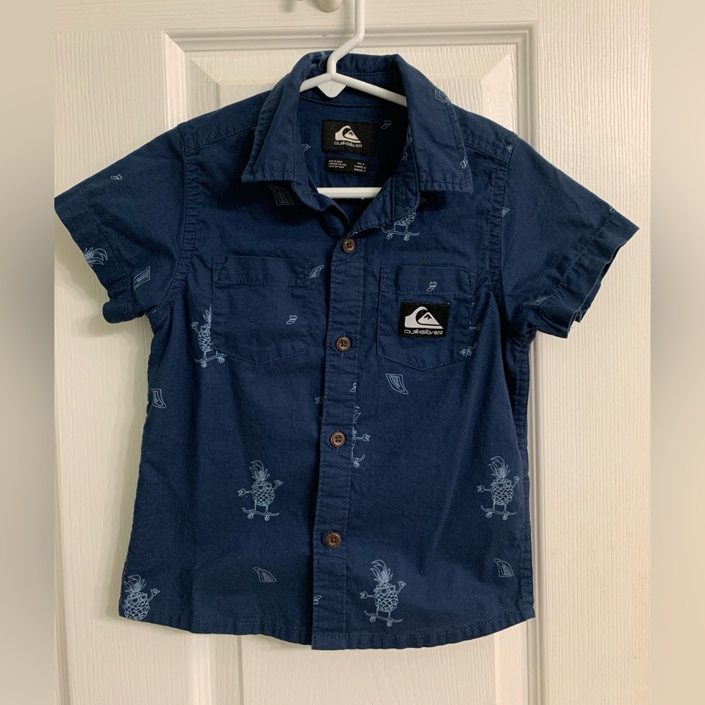 Quiksilver Dark Blue Shirt with White Accents
